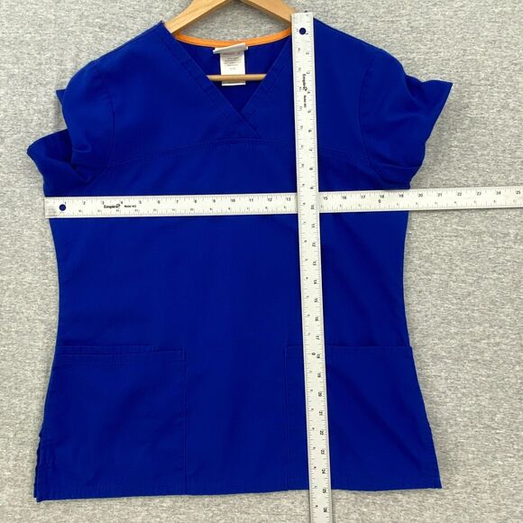 Scrub Star Scrub Top Womens Small Blue Nursing Vet Medical Uniform Short Sleeve - Picture 10 of 12